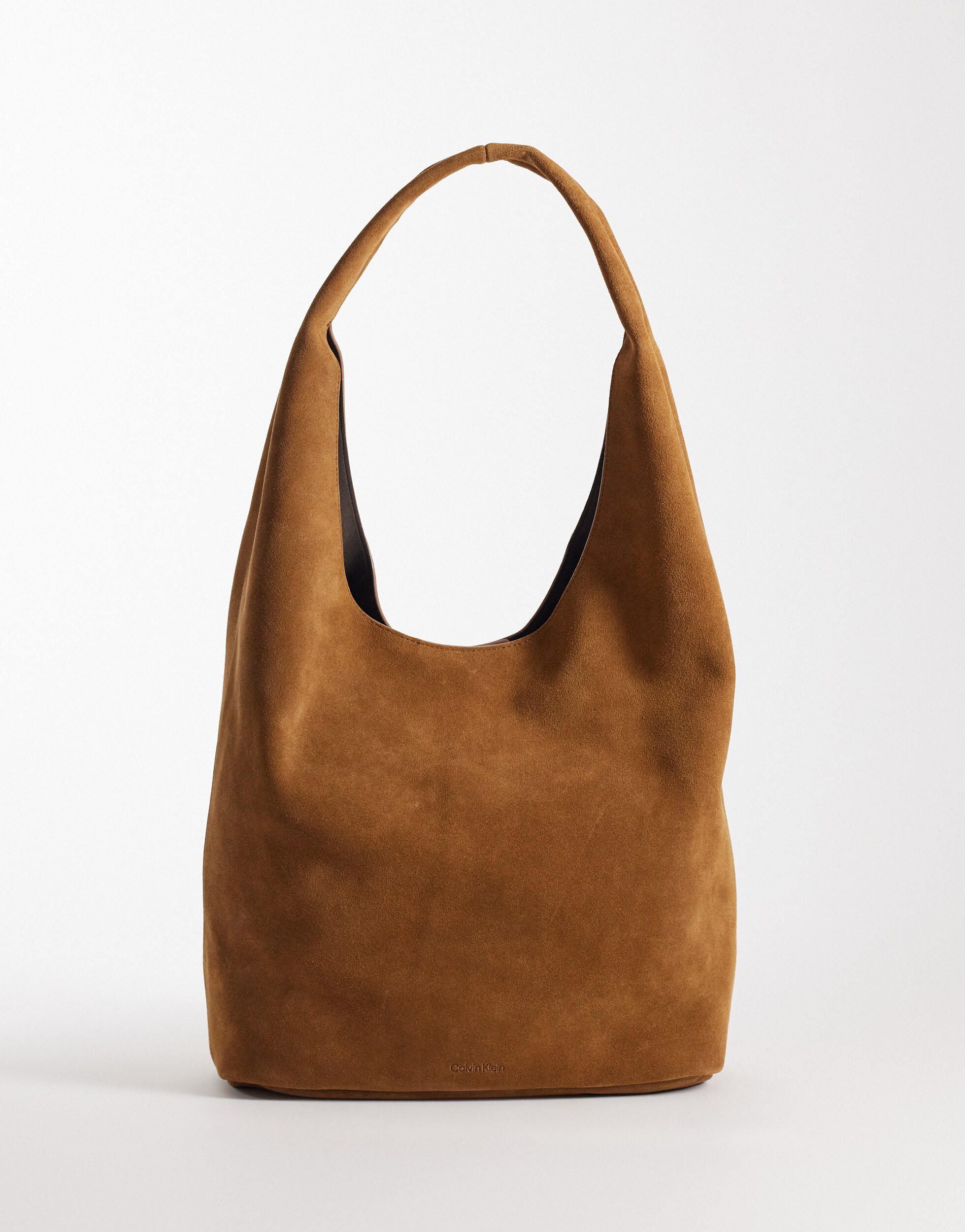 Calvin Klein Jeans medium slouchy suede bag in brown | ASOS Style Feed