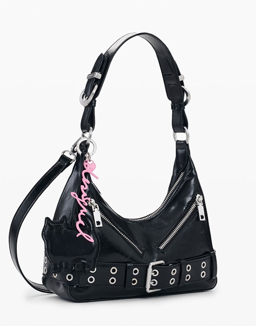 Black leather bag