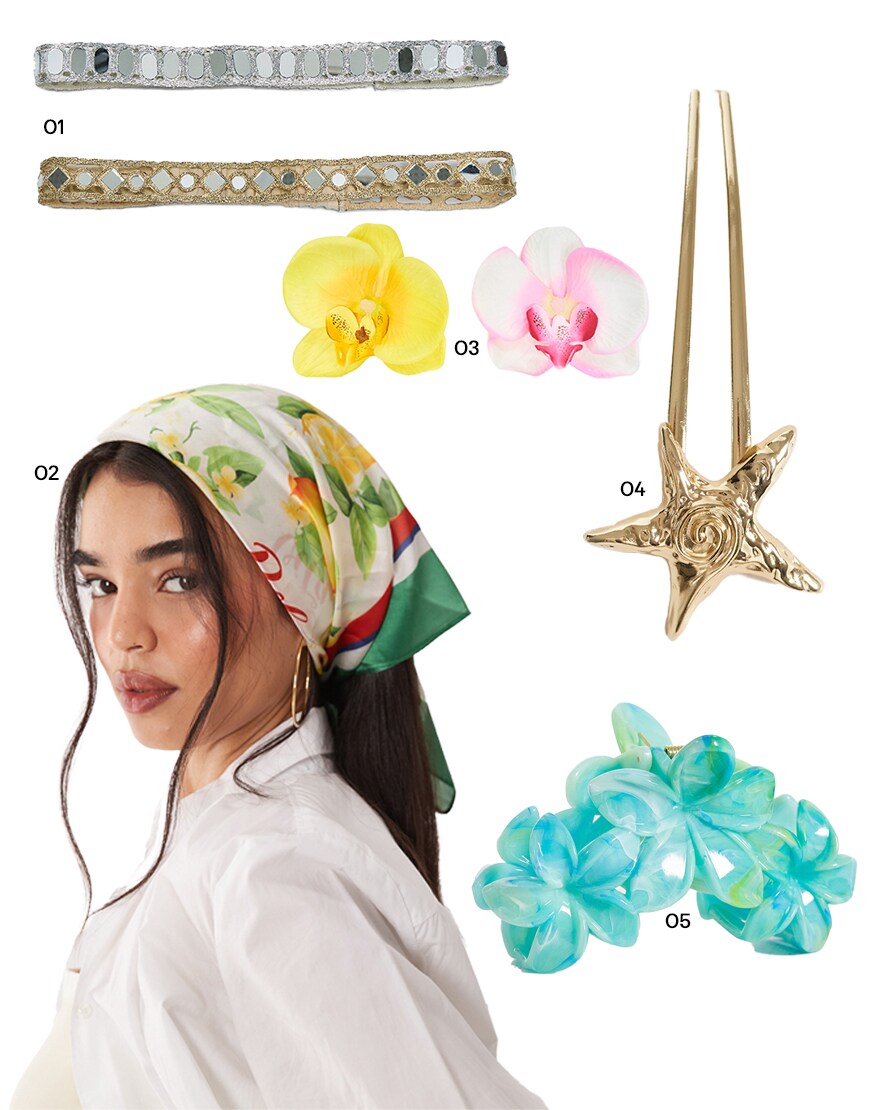 Collage of ASOS hair accessories