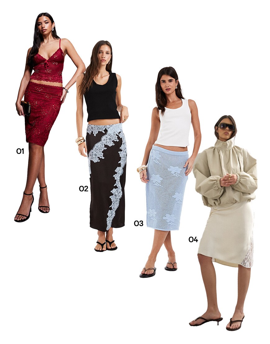 lace slip skirts| ASOS Style Feed