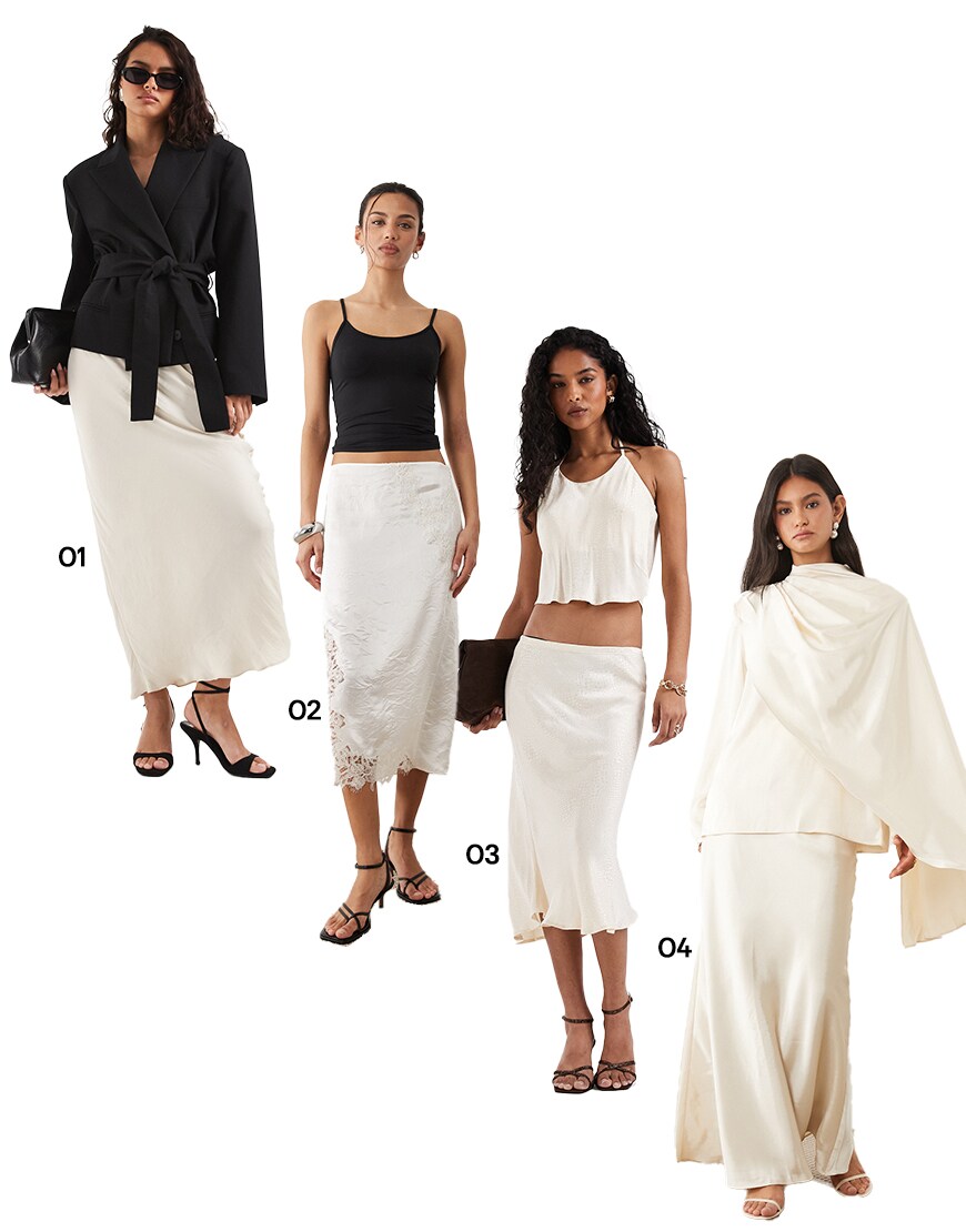 white slip skirts| ASOS Style Feed