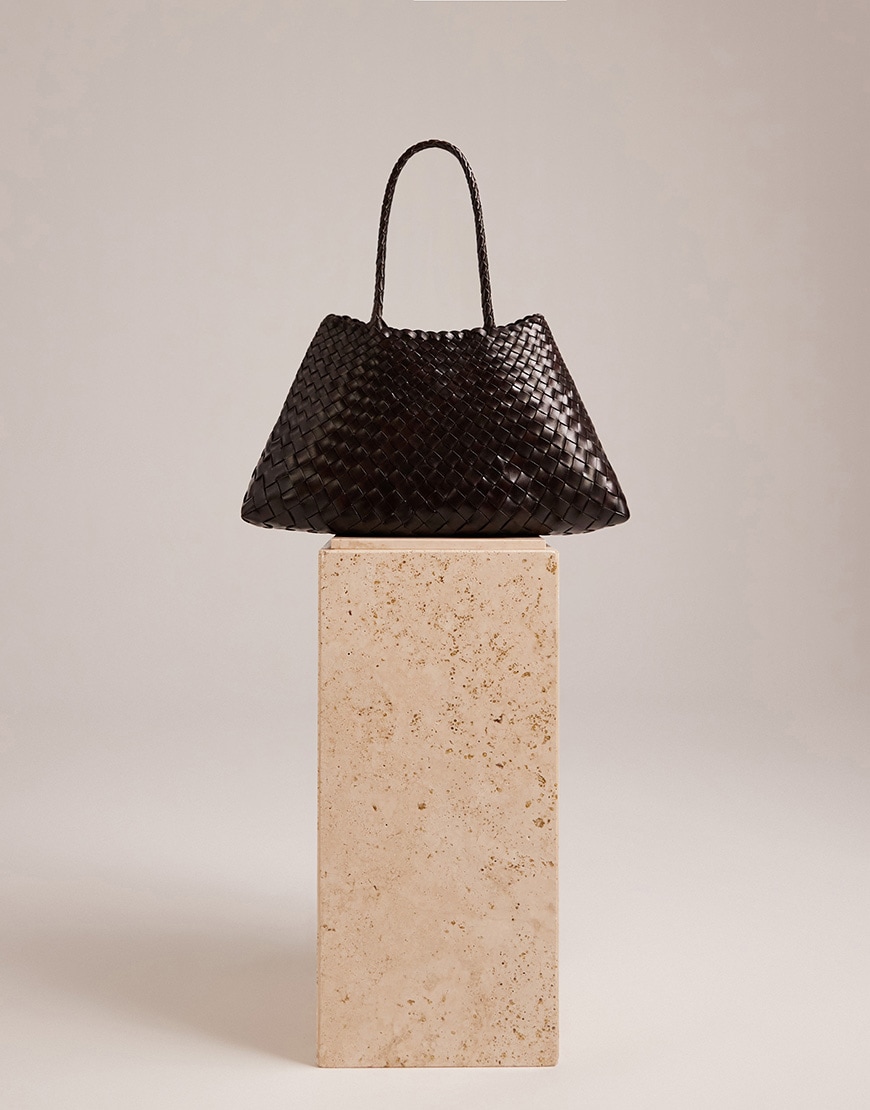 Dragon Diffusion Santa Croce big woven leather bag in dark brown | ASOS Style Feed