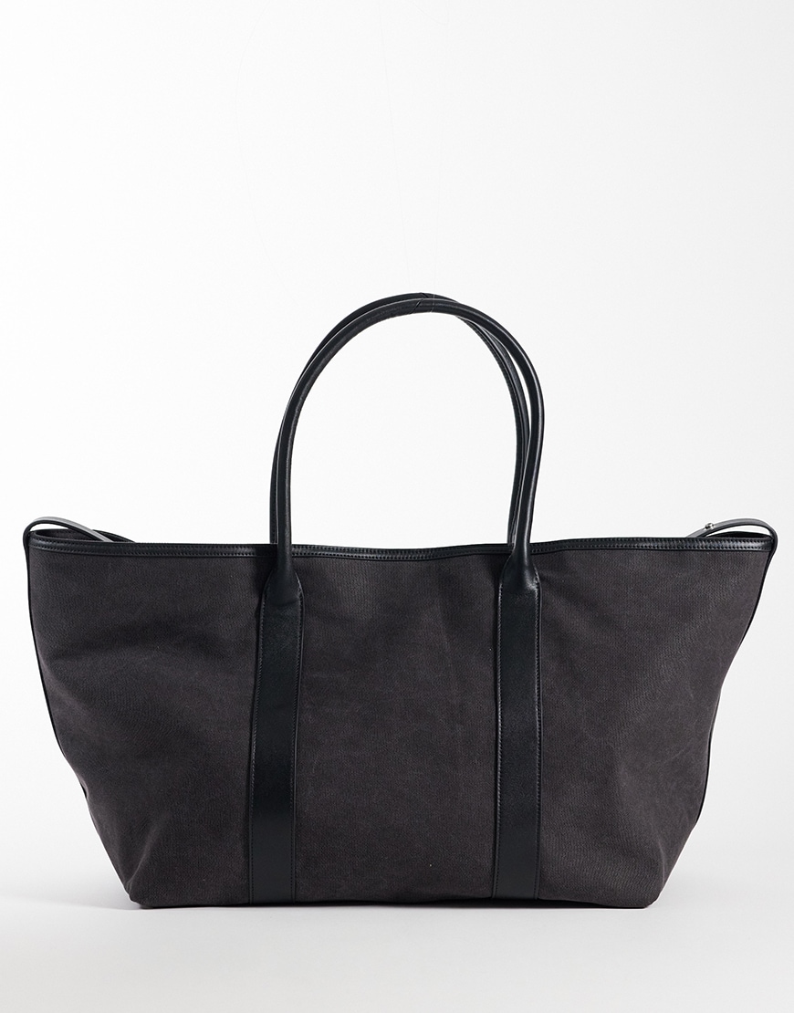 ARKET canvas oversized tote bag in black | ASOS Style Feed