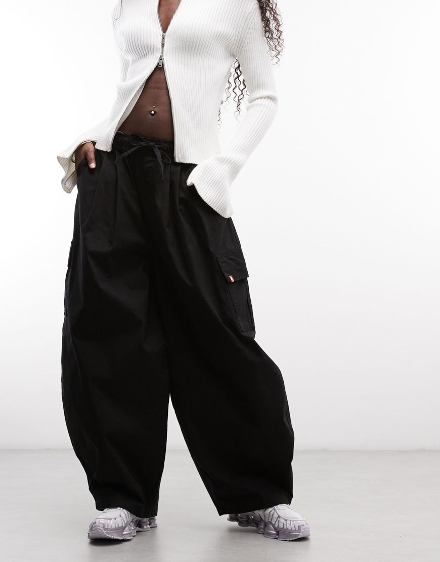COLLUSION utility pocket baggy cargo trousers in black | ASOS Style Feed