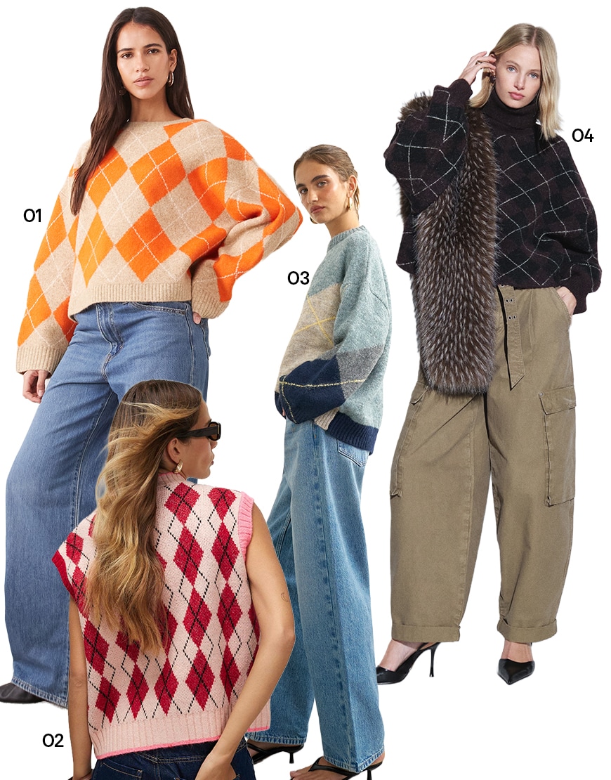 argyle autumn knitwear collage| ASOS Style Feed