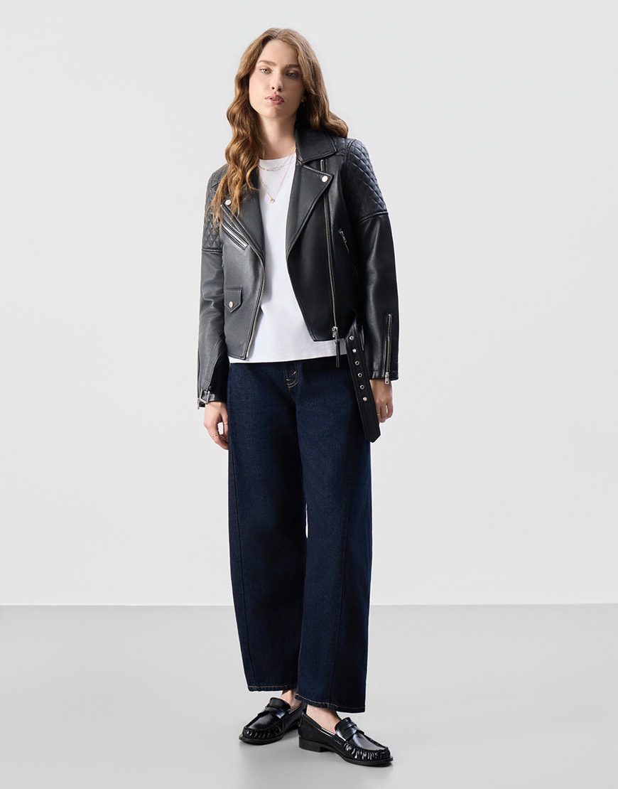 Bolongaro Trevor Real leather amora biker jacket in black | ASOS Style Feed