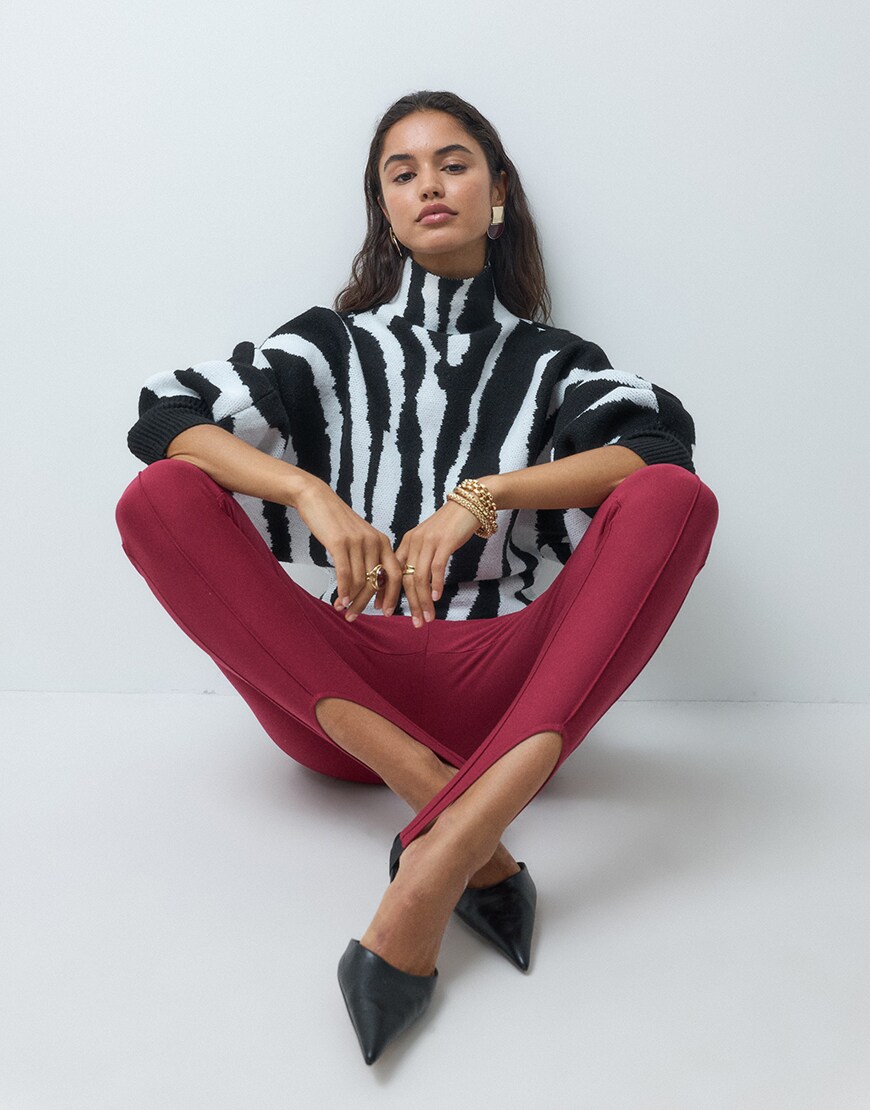 ASOS DESIGN funnel neck jumper in zebra | ASOS Style Feed