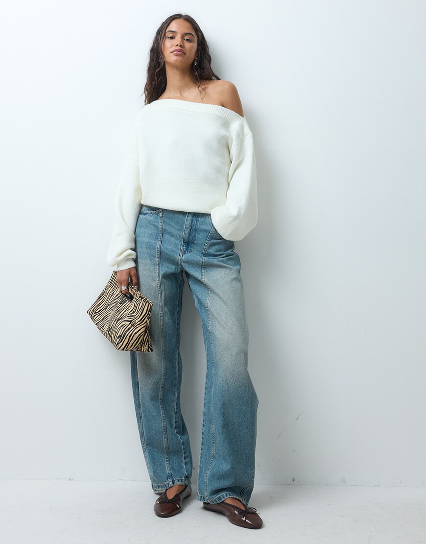 Supre rae layered crew neck jumper in cosy cream | ASOS Style Feed